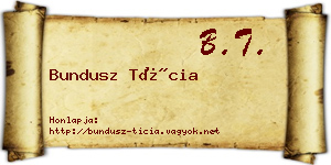Bundusz Tícia névjegykártya